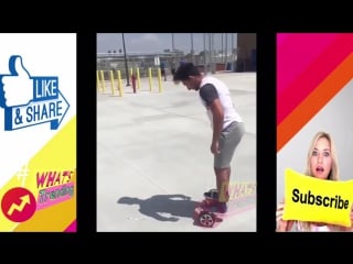 Guy do a front flip on a hoverboard and fall on his face flip on hoverboard fail hoverboard