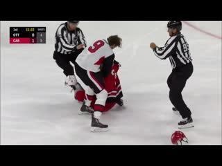 Brock mcginn fights bobby ryan after crushing hit on bryan gibbons in the corner