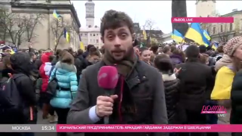 «хто не скаче, той москаль» корреспондент дождя на львовском евромайдане