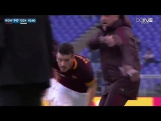 Il gol di alessandro florenzi contro il genoa e l'abbraccio a garcia