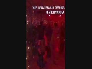 Ranveer singh and deepika padukone dancing to gallan goodiyan with priyanka chopra and nick jonas nickyankareception