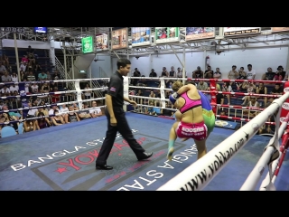 Katya phukettopteam vs nongya krabi female muay thai fight knockout 7 march 2018