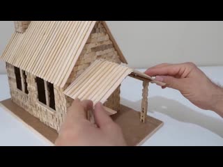 How to make house from wooden clothespin ahşap mandallardan ev nasıl yapılır✔