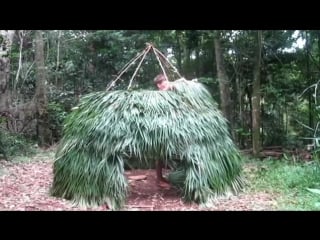 Building a primitive thatched dome hut from scratch
