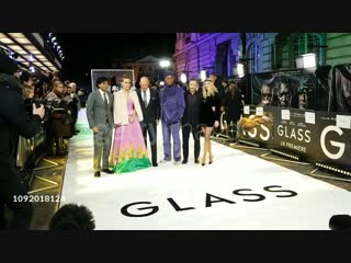M night shyamalan, sarah paulson, bruce willis, samuel l jackson, james mcavoy, anya tpornr joy at 'glass' european premiere