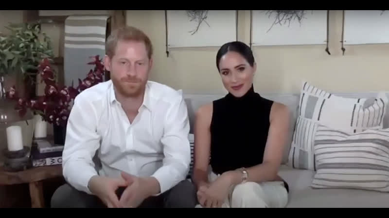Malala yousafzai speaks with the duke and duchess of sussex on day of the girl