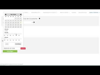 Wie kann ich termine in demo kalender eintragen?