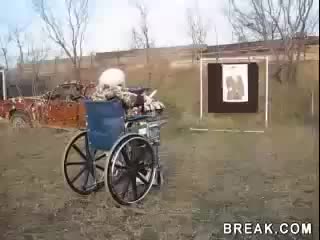 Old woman shoots mp40 machine gun