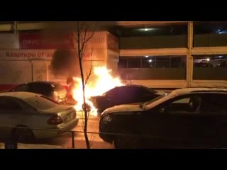 Машина сгорела в 9 микрорайоне одинцово