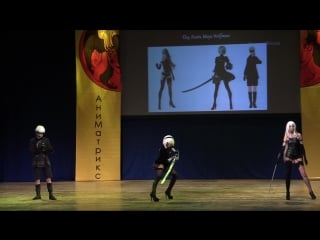 "nierautomata" 2b, 9s, 2a elsy, rasto, maya wolfman