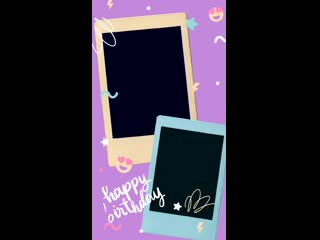 Purple and blue festive scrapbook photo heavy birthday your story mp4