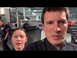 @nathanfillion and @mel13oneil have a message! #therookie