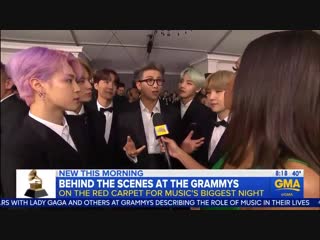 190211 bts interview by good morning america @ 61st grammys red carpet