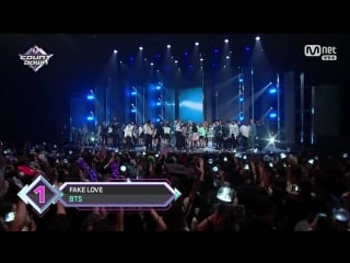 [awards] 180607 bts win no 1 place with fake love on m countdown @ m countdown