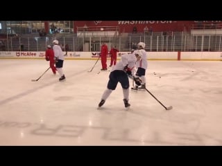 Lars back on the ice this morning after missing yesterday with an illness