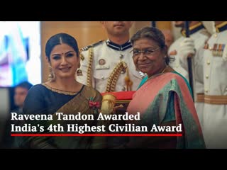 Raveena tandon receives padma shri from president