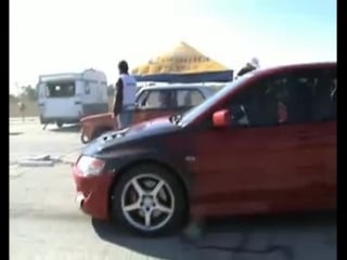 Mitsubishi lancer evo viii dcs vs lada turbo drag race