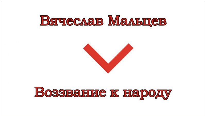 Мальцев вячеслав воззвание к народу выходим