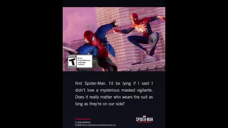 Майлз моралес и питер паркер в spider man miles morales