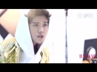 160715 harpers bazaar 《时尚芭莎》 photoshoot behind the scenes (2) luhan