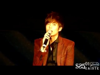 120214 kim kyujong reading letter @ first romantic party in taiwan