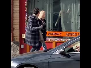 Kristen on set 'happiest season' january 21