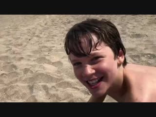 Gabriel bateman on the beach