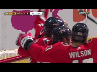 Jusse saros’ misplay gives alex ovechkin an easy tap in goal