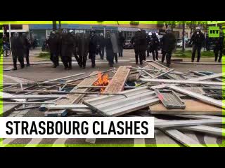 Tear gas fired, shops vandalized as riots erupt in strasbourg