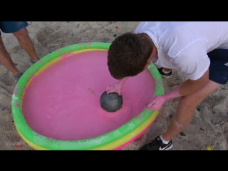 Bowling ball vs oobleck from 45m!