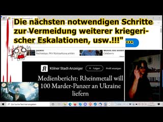 „die nächsten notwendigen schritte zur vermeidung weiterer kriegseskalationen, usw!!!“