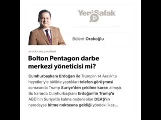 Bülent orakoğlu bolton pentagon darbe merkezi yöneticisi mi؟ 09 01 2019