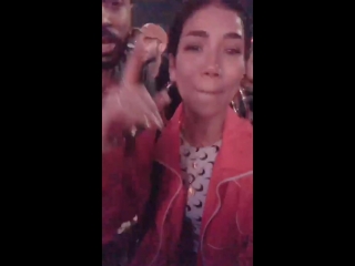 Jhene aiko & big sean at coachella during eminem's performance