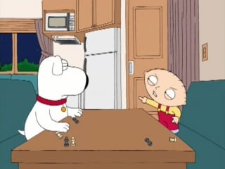 Family guy brian and stewie playing chess