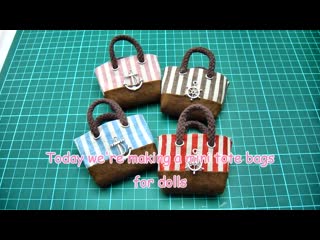 Diy miniature doll mini tote bag no sew