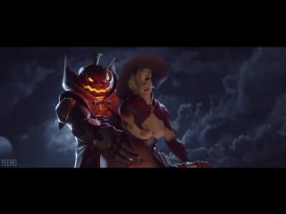 Overwatch witch mercy x reaper halloween animation