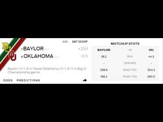 Ncaaf 2019 / week 15 / big 12 championship / (7) baylor bears (6) oklahoma sooners / ru / viasat sport hd