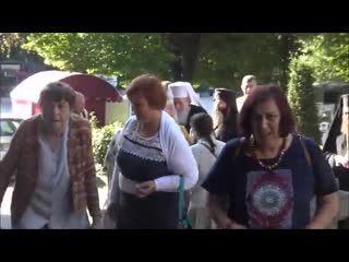 Orthodox patriarch of sofia arrives for the liturgy