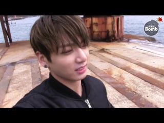 [bangtan porn] jung kook's self cam with seagull in the sea (jacket shooting)