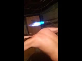 By blow torching your head