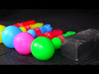 Experiment car vs basket and color water balloons by ctc crushing crunchy & soft things by car!