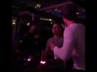 He literally got on his knee and acted like he had a ring omg i love this man