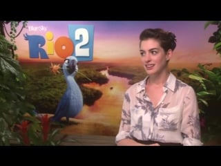 Anne hathaway on rio 18 youre just jumping around like an idiot trying to make it sound good video interview film the guardia