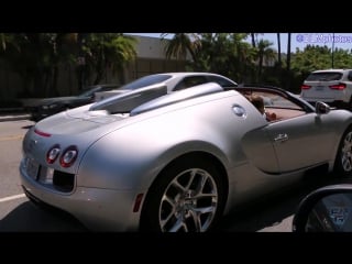 Arnold schwarzeneggers bugatti veyron vitesse on the road in beverly hills!