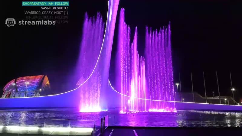 Шоу фонтанов в "чаше олимпийского огня"