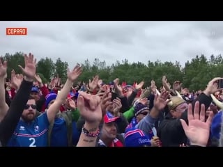 Viking clap before nigeria iceland game