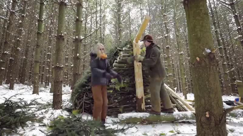 Шалаш bushcraft shelter mors kochanski inspired