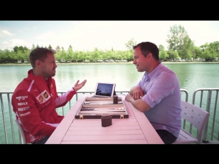 Exclusive! sebastian vettel reviews his old helmets and plays backgammon!