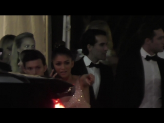 Zendaya coleman and tom holland outside the vanity fair oscar party in beverly hills