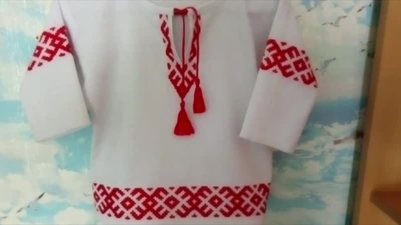 Льняная русская рубаха ручная вышиа